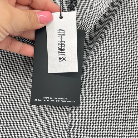 4th & Reckless Women Houndstooth Pattern Trouser Pants - Picture 6 of 9